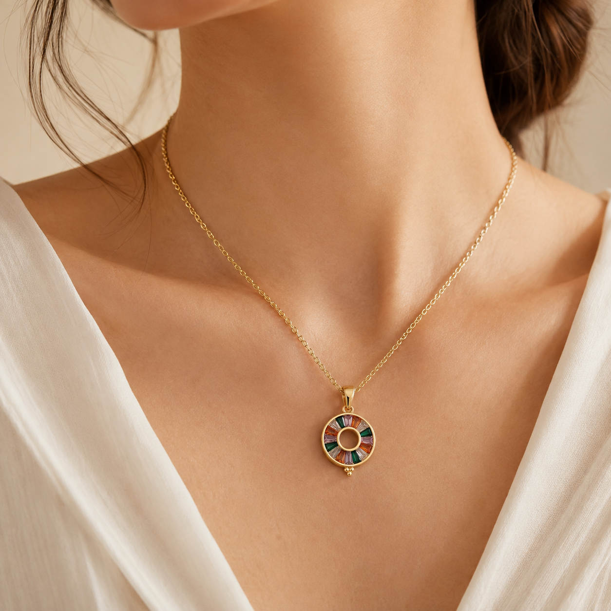Aurora Mosaic Pendant Necklace